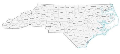 County Map of North Carolina